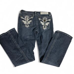 Grace-in-la Women's Blue and Navy Jeans
